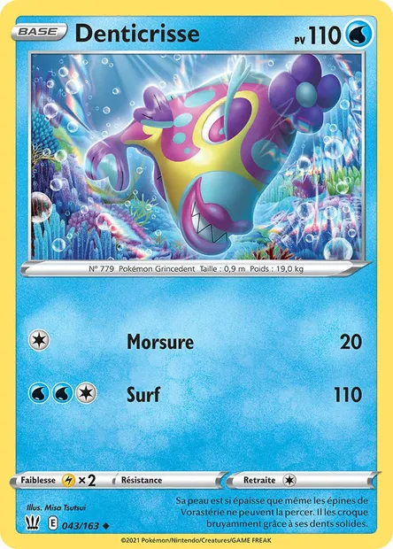 Denticrisse, carte Pokémon BST 43 — extension Styles de combat