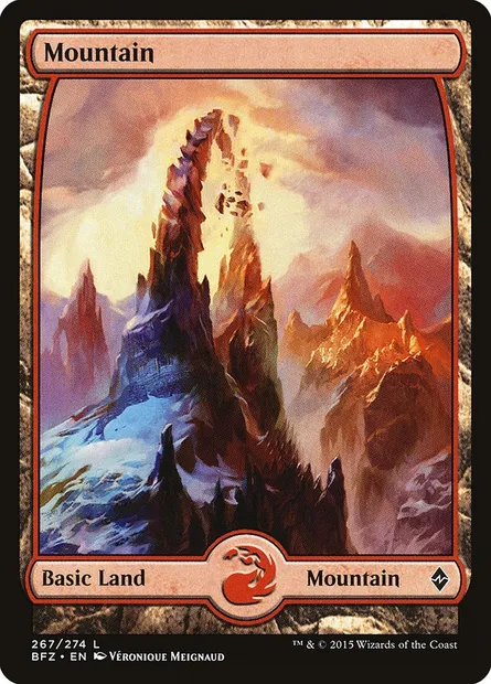 Montagne, carte Magic BFZ 267 — extension La bataille de Zendikar