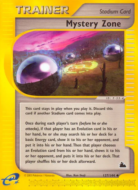 Mystery Zone, carte Pokémon SK 137 — extension Skyridge