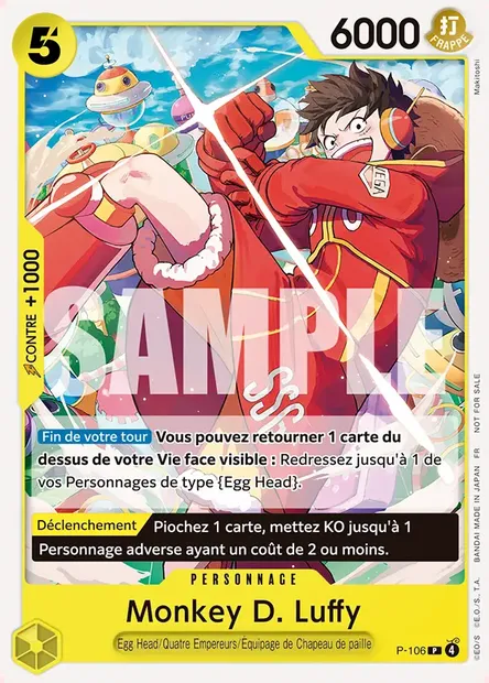 Monkey D. Luffy, carte One Piece P-106 — extension Carte promo