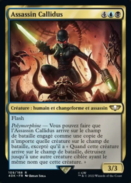 Assassin Callidus, carte Magic 40K 109 — extension Warhammer 40,000 Commander