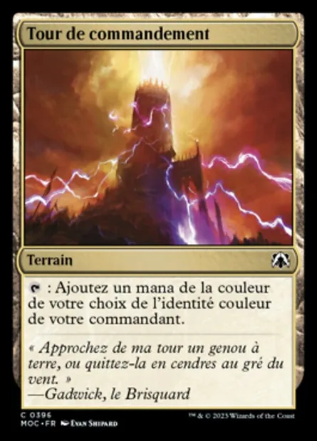 Tour de commandement, carte Magic MOC 396 — extension March of the Machine Commander
