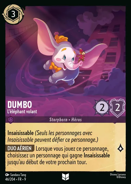Dumbo - L'éléphant volant, carte Disney Lorcana CH9-046 — extension Fabuleux