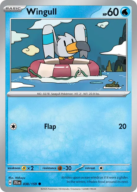 Wingull, Pokémon card JTG 038 — Journey Together set