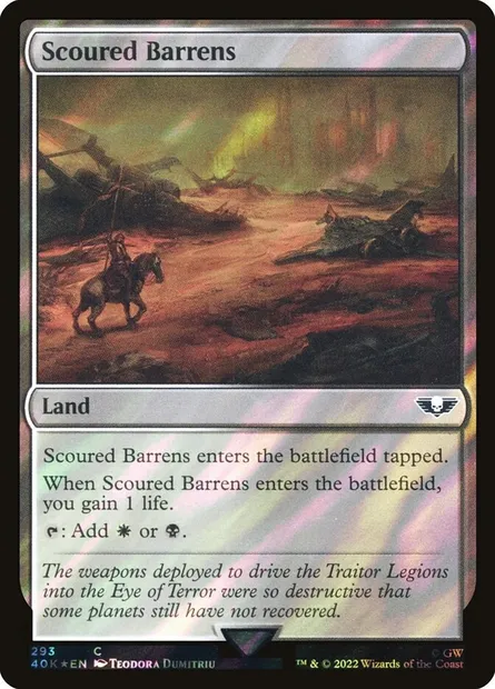 Scoured Barrens, Magic card 40K 293★ — Warhammer 40,000 Commander set