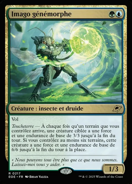 Imago génémorphe, carte Magic EOE 217 — extension Edge of Eternities