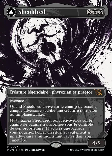 Sheoldred // Les Vraies Saintes Écritures, carte Magic MOM 297 — extension L'invasion des machines