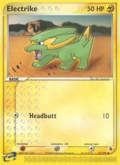 Electrike, Pokémon card RS 52 — Ruby & Sapphire set