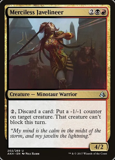 Merciless Javelineer, Magic card AKH 202 — Amonkhet set