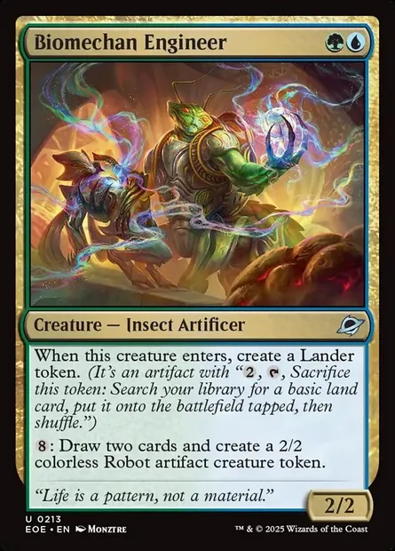 Biomechan Engineer, Magic card EOE 213 — Edge of Eternities set