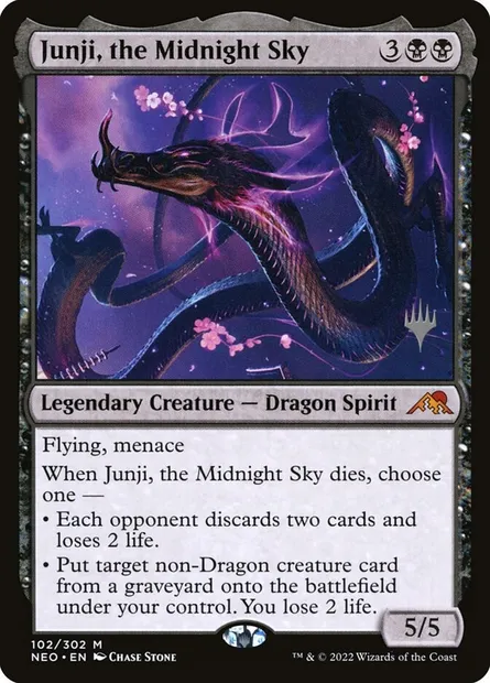 Junji, the Midnight Sky, Magic card PNEO 102p — Kamigawa: Neon Dynasty Promos set