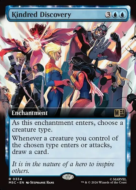 Kindred Discovery, Magic card MSC 334 — Marvel Super Heroes Commander set