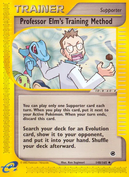 Professor Elm's Training Method, Pokémon card EX 148 — Expedition Base Set set