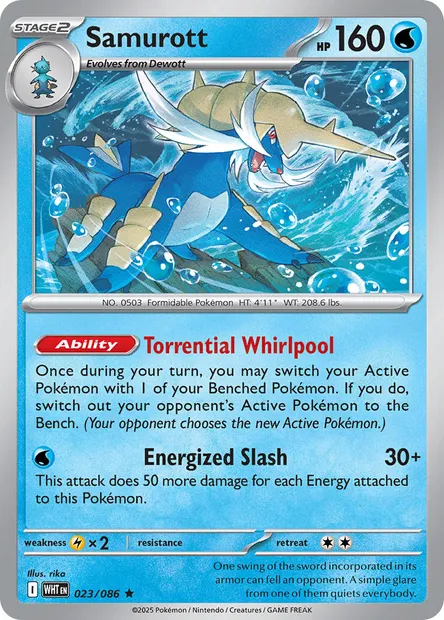 Samurott, Pokémon card WHT 023 — White Flare set