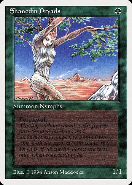 Dryades de Shanod, carte Magic SUM 216 — extension Summer Magic / Edgar
