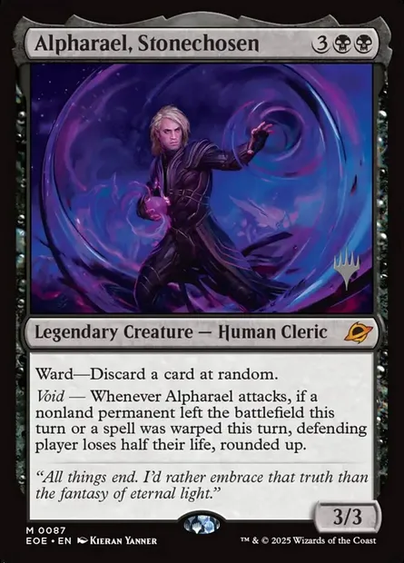 Alpharael, Stonechosen, Magic card PEOE 87p — Edge of Eternities Promos set