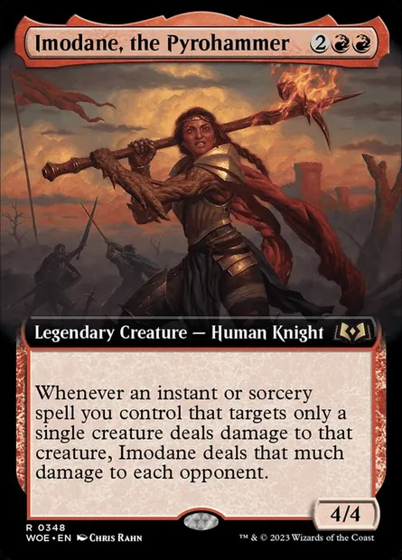 Imodane, the Pyrohammer, Magic card WOE 348 — Wilds of Eldraine set