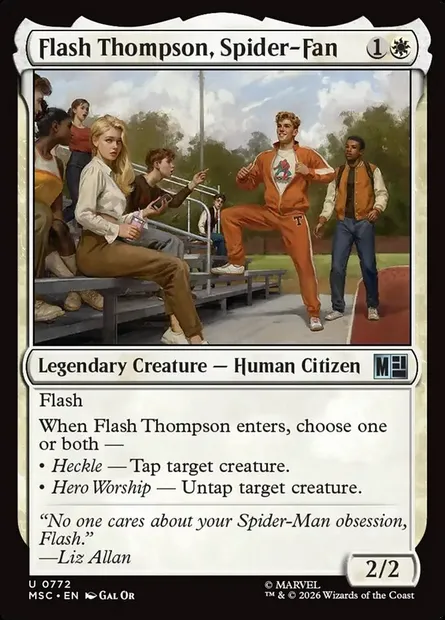 Flash Thompson, Spider-Fan, Magic card MSC 772 — Marvel Super Heroes Commander set