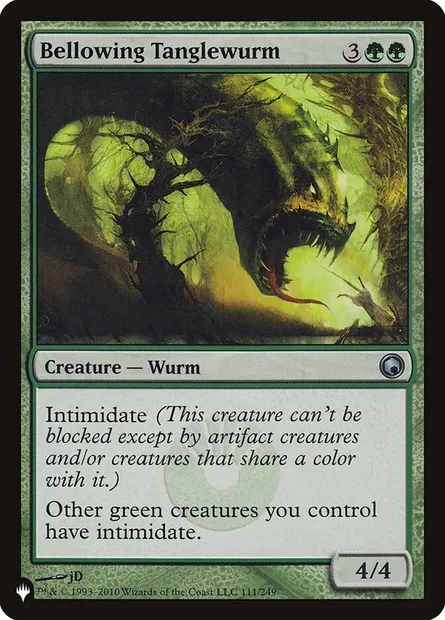 Bellowing Tanglewurm, Magic card PLST SOM-111 — The List set