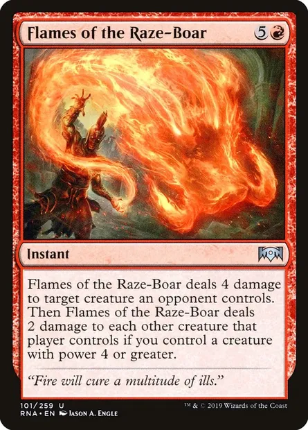 Flames of the Raze-Boar, Magic card RNA 101 — Ravnica Allegiance set