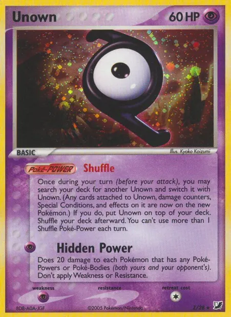 Zarbi, carte Pokémon EXU Z — extension EX Forces Cachées Collection Zarbi