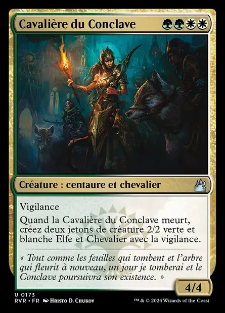 Cavalière du Conclave, carte Magic RVR 173 — extension Ravnica Remastered