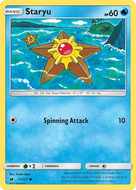 Staryu, Pokémon card CIN 15 — Crimson Invasion set