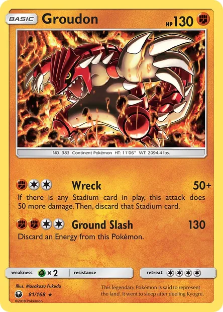 Groudon, Pokémon card CES 81 — Celestial Storm set