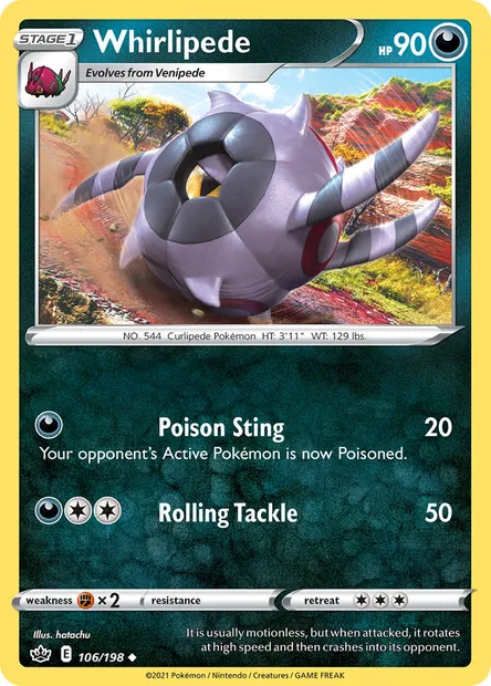 Whirlipede, Pokémon card CRE 106 — Chilling Reign set