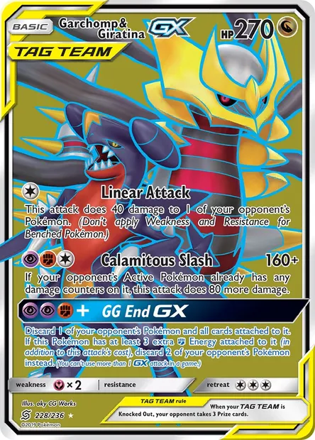 Garchomp & Giratina GX, Pokémon card UNM 228 — Unified Minds set