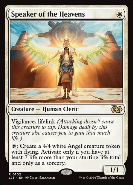 Speaker of the Heavens, Magic card J25 102 — Foundations Jumpstart set