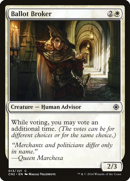 Ballot Broker, carte Magic CN2 13 — extension Conspiracy: Take the Crown