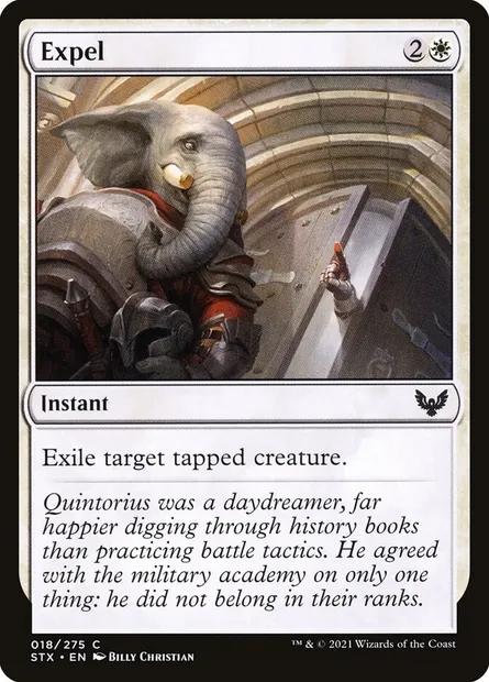 Expel, Magic card STX 18 — Strixhaven: School of Mages set