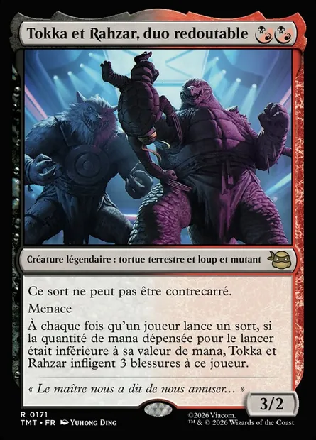 Tokka et Rahzar, duo redoutable, carte Magic TMT 171 — extension Teenage Mutant Ninja Turtles