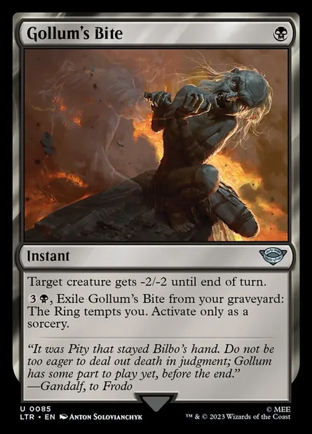 Gollum's Bite, Magic card LTR 85 — The Lord of the Rings: Tales of Middle-earth set
