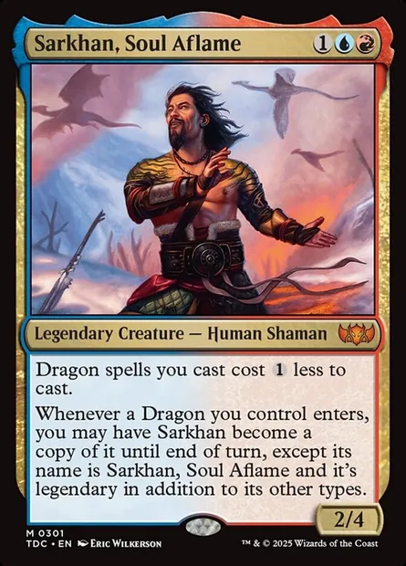 Sarkhan, Soul Aflame, Magic card TDC 301 — Tarkir: Dragonstorm Commander set