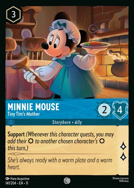Minnie Mouse - Tiny Tim's Mother, Disney Lorcana card CH11-141 — Winterspell set