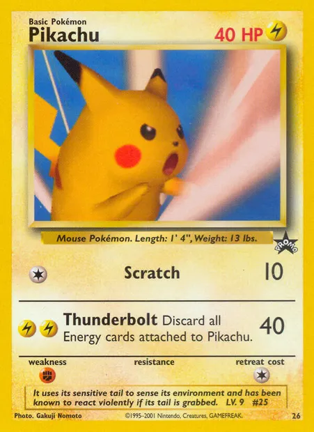 Pikachu, Pokémon card WP 26 — Wizards Black Star Promos set