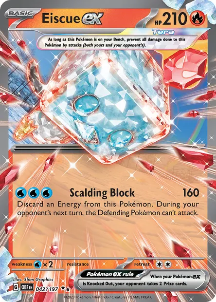 Eiscue ex, Pokémon card OBF 042 — Obsidian Flames set