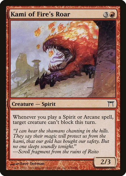 Kami du feu rugissant, carte Magic CHK 174 — extension Guerriers de Kamigawa