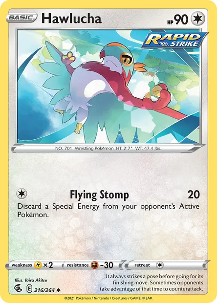 Hawlucha, Pokémon card FST 216 — Fusion Strike set