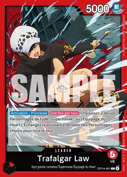 Trafalgar Law, carte One Piece OP14-001 — extension LES SEPT DE LA MER D'AZUR