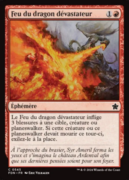Feu du dragon dévastateur, carte Magic FDN 545 — extension Foundations