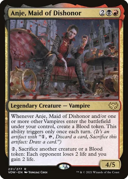Anje, Maid of Dishonor, Magic card VOW 231 — Innistrad: Crimson Vow set