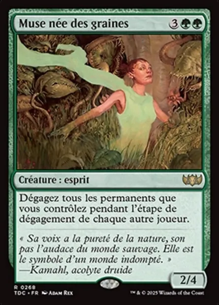 Muse née des graines, carte Magic TDC 268 — extension Tarkir: Dragonstorm Commander