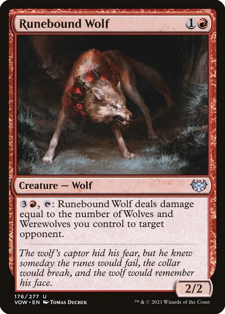Runebound Wolf, Magic card VOW 176 — Innistrad: Crimson Vow set
