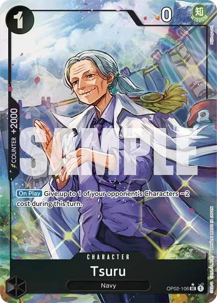 Tsuru, One Piece card OP02-106 — PARAMOUNT WAR set