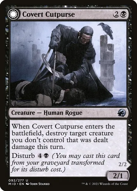 Covert Cutpurse // Covetous Geist, Magic card MID 92 — Innistrad: Midnight Hunt set
