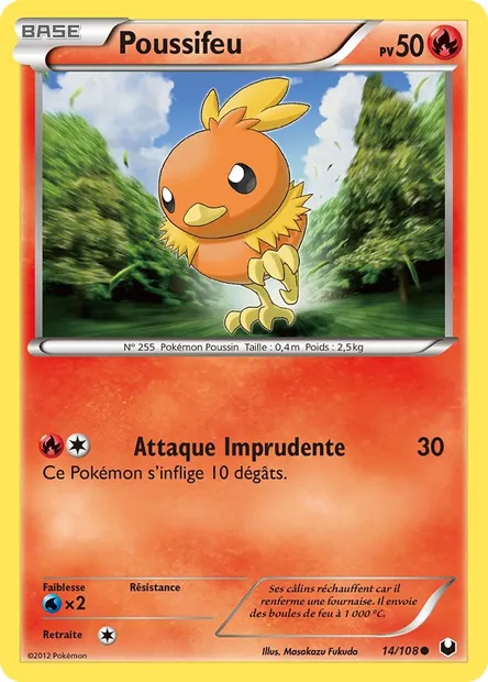 Poussifeu, carte Pokémon DEX 14 — extension Explorateurs Obscurs