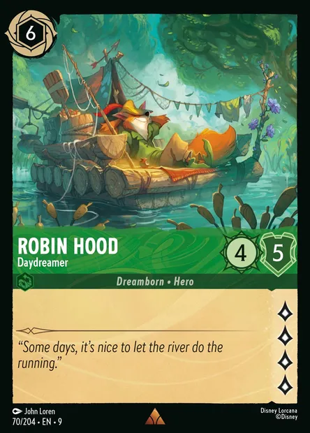 Robin Hood - Daydreamer, Disney Lorcana card CH9-070 — Fabled set
